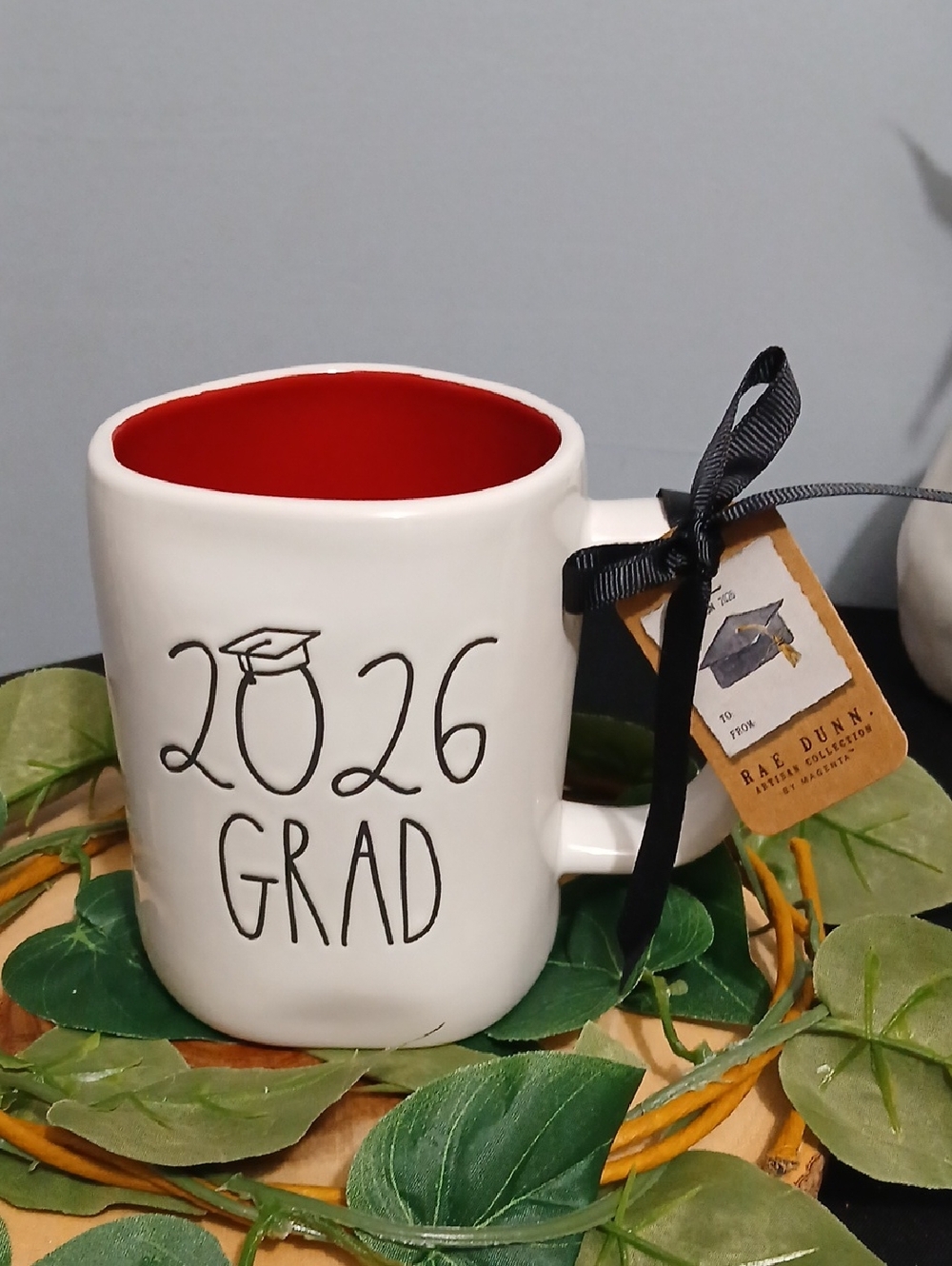 Rae Dunn White Mug with Red Interior - 2026 Grad NWT